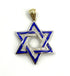 14K Gold & Diamond With Blue Enamel Star of David Necklace